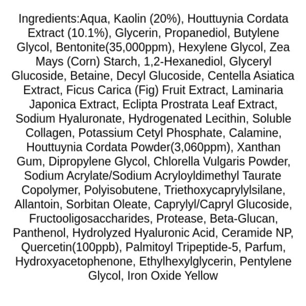 anua-heartleaf-pore-clay-pack-ingredients