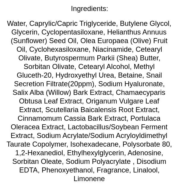 fortheskin-snail-solution-cream-ingredients