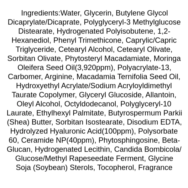 heimish-moringa-ceramide-hyaluronic-hydrating-cream-ingredients