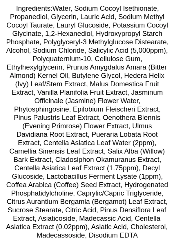sungboon-editor-centell-lacto-ac-less-clearing-foam-cleanser-ingredients