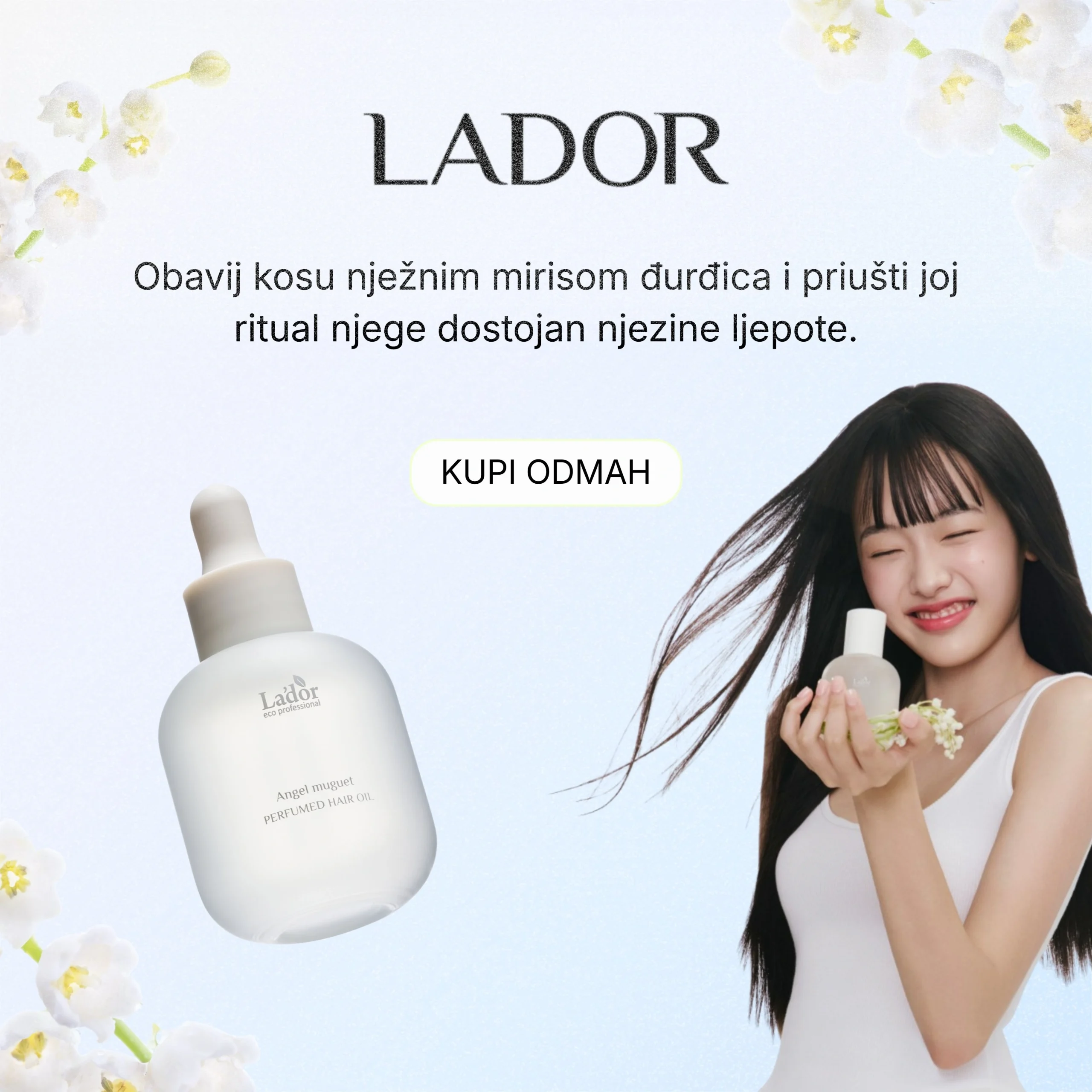 Lador parfemsko ulje za kosu s nježnim mirisom đurđice